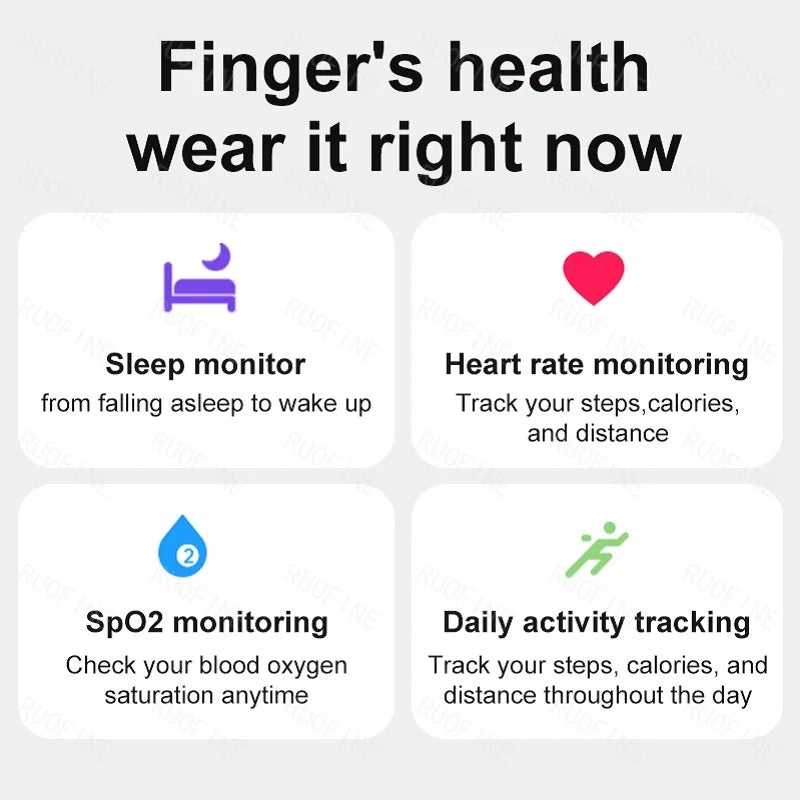 Qring Smart Ring R08 for Women and Men Remote Control Electronic Blood Pressure Temperature Sleep Monitor Compatible with Android and IOS