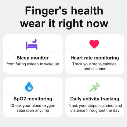 Qring Smart Ring R08 for Women and Men Remote Control Electronic Blood Pressure Temperature Sleep Monitor Compatible with Android and IOS