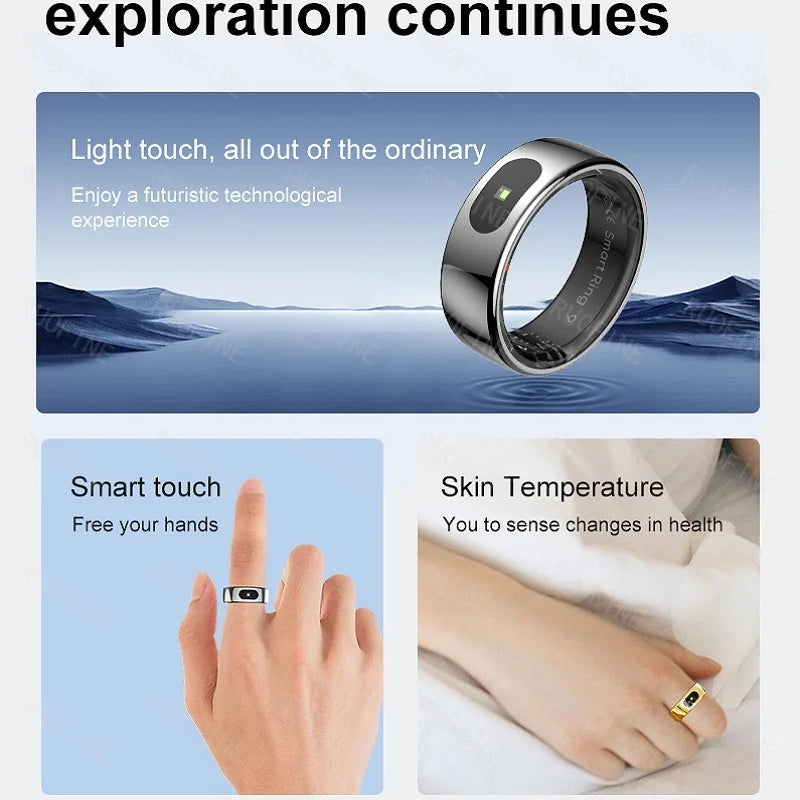 Anillo inteligente Qring R08 para mujeres y hombres, control remoto, monitor electrónico de presión arterial, temperatura y sueño, compatible con Android e IOS