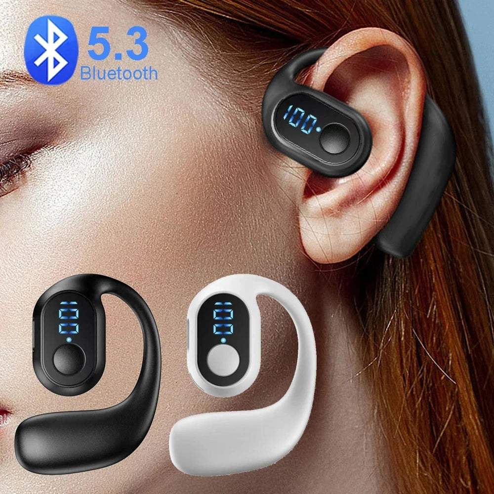 Auriculares Bluetooth 5.3 TWS Auriculares inalámbricos con gancho para la oreja Auriculares estéreo de alta fidelidad con reducción de ruido Auriculares impermeables