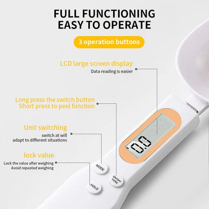 Mini balance de cuillère Balance de cuisine numérique Balance alimentaire LCD électronique 0,1-500g Farine de cuisson Lait Poudre de café Cuillère de mesure de poids