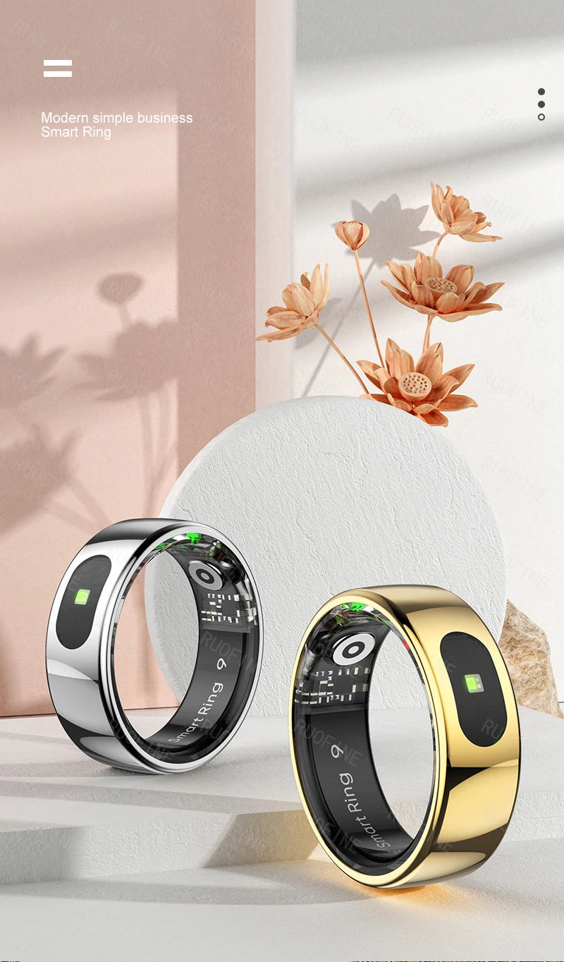 Qring Smart Ring R08 for Women and Men Remote Control Electronic Blood Pressure Temperature Sleep Monitor Compatible with Android and IOS