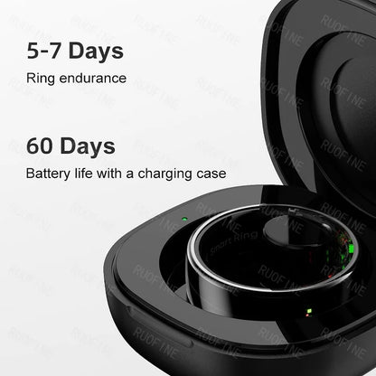 Qring Smart Ring R08 pour Femmes et Hommes Télécommande Électronique, Tensiomètre, Température Sommeil, compatible avec Android et IOS