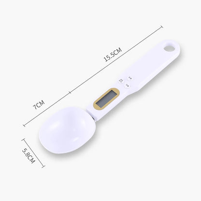 Báscula de cocina digital con mini cuchara, báscula electrónica LCD para alimentos, 0,1-500 g, cuchara medidora de peso para harina, leche, café en polvo